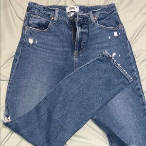 PAIGE Women's Blue Distressed Skinny Jeans